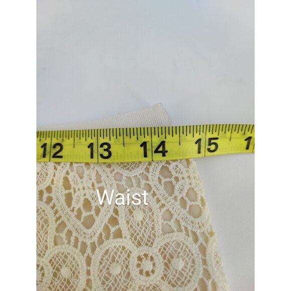 Fossil Evan Beautiful 100% Cotton Cream Lace Skirt Size 2 - Picture 8 of 10